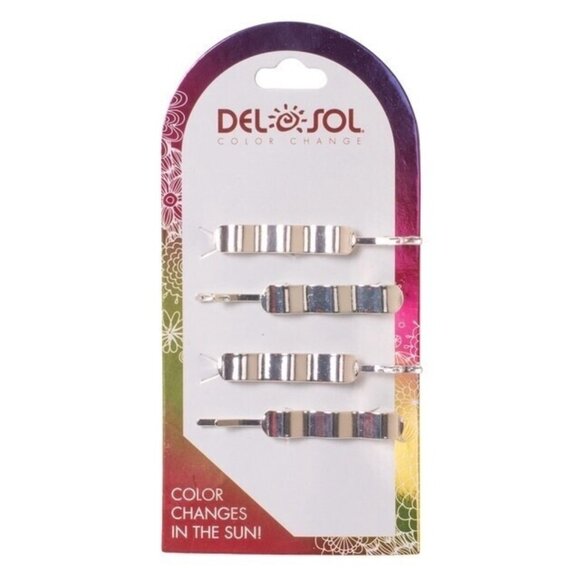 Del Sol Bow Color Changing Hair Pins Clips Changes In The Sun NEW - Picture 1 of 11